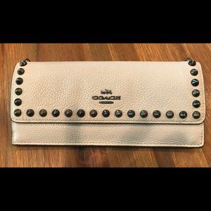 Coach white studded wallet, see handbag too
